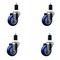 Service Caster 3.5'' SS Blue Poly Wheel Swivel 1-1/2'' Expanding Stem Caster Set, 4PK SCC-SSEX20S3514-PPUB-BLUE-112-4 - alternate 1